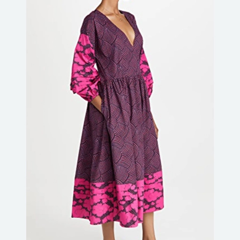 RHODE Pink and Purple Long Sleeve Dress